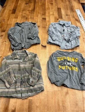 Set of 4 Toddler baby Boys long sleeve Shirts Size 18M OshKosh & others